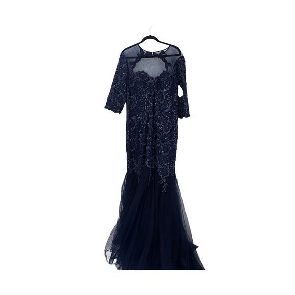 Marsoni by Colors Mother Of The Bride Trumpt Lace Gown In Midnight Blue Size XL - Picture 5 of 12